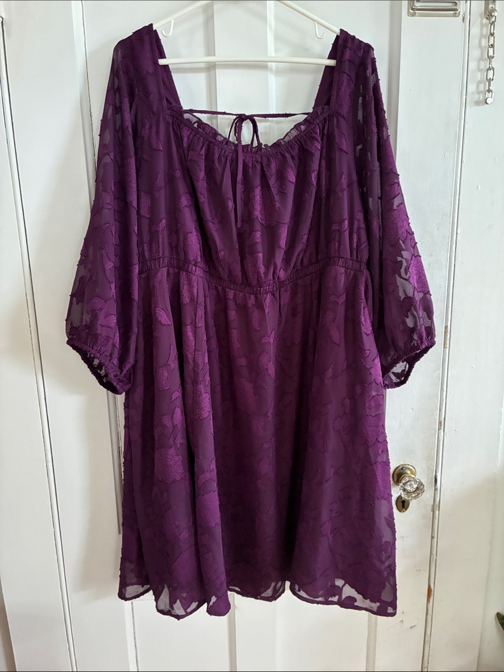 torrid Purple Floral Sheer Peasant Tunic